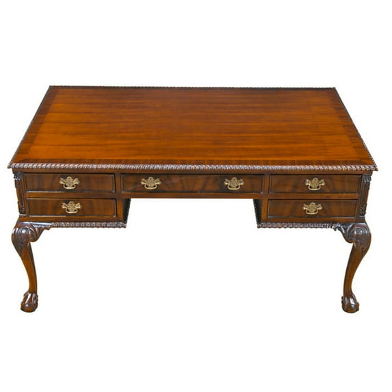Mahogany Chippendale Partner Desk