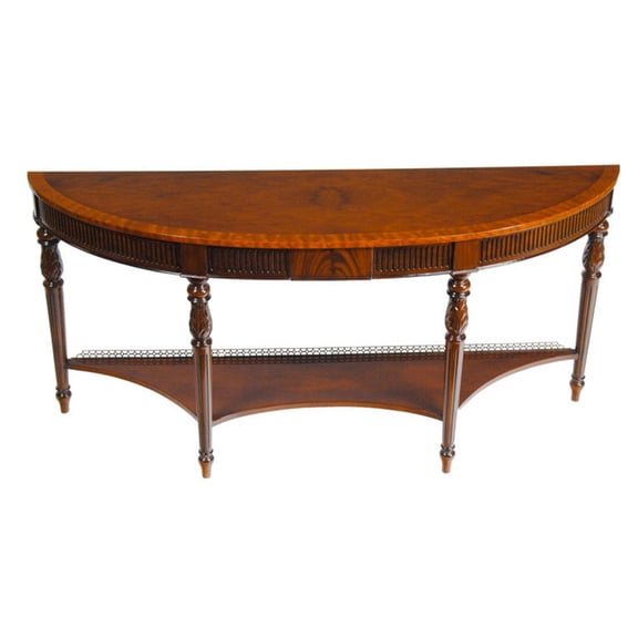 Mahogany Console with Brass Gallery