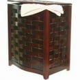 thumbnail image 1 of Mahogany Finished Bowed Front Veneer Laundry Wood Hamper with Interior Bag, 1 of 1