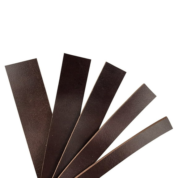 Mahogany Full Grain Buffalo Leather Strips 8/9 ounce 3/8" (19 mm)