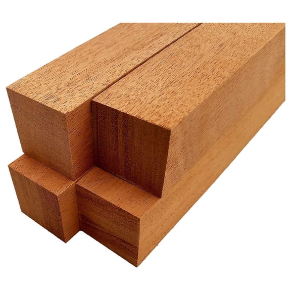 Mahogany Lumber Square Turning Blanks - 1.5" x 1.5" (4 Pieces) (1.5" x 1.5" x 8")