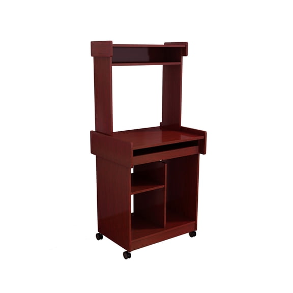 Mahogany Main Hue - Smooth Gliding Shelf Design - In Kitchen or Office Settings - Hold Monitors up to 18"H