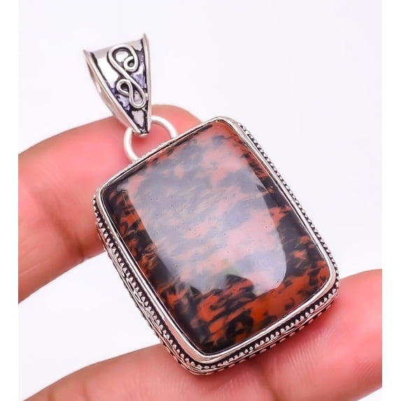 Mahogany Obsidian 925 Sterling Silver Jewelry Pendant 1.7" M1530, Obsidian Pendant, Christmas Gift, New Year Sale, Gemstone Silver Jewelry