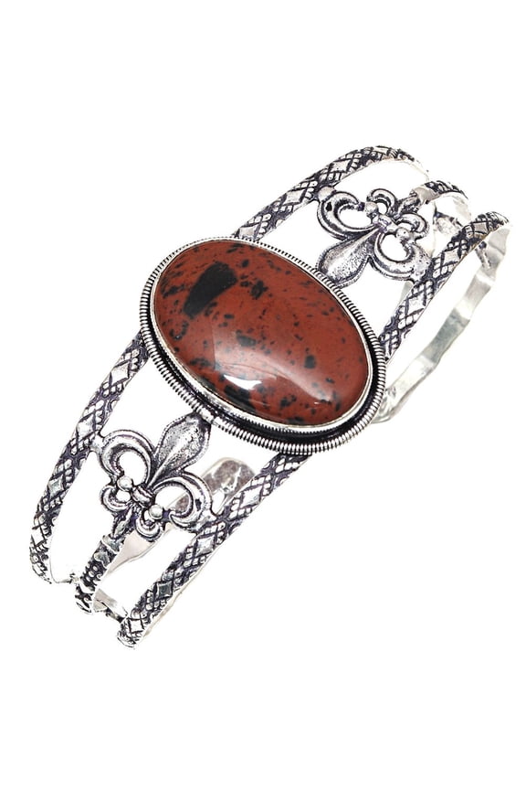 Mahogany Obsidian Gemstone Ethnic Jewelry Cuff Bracelets7''Adjustable