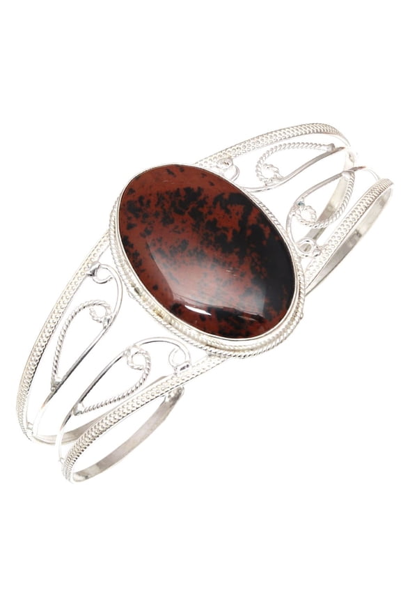 Mahogany Obsidian Gemstone Ethnic Jewelry Cuff Bracelets 7''Adjustable
