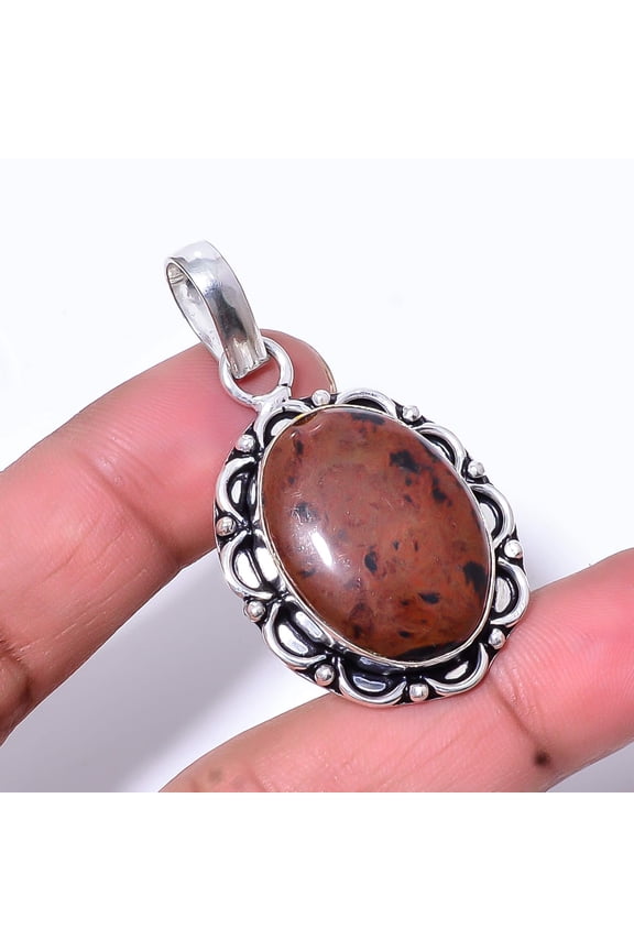 Mahogany Obsidian - Mexico Handmade 925 Sterling Silver Pendant 1.76" P426