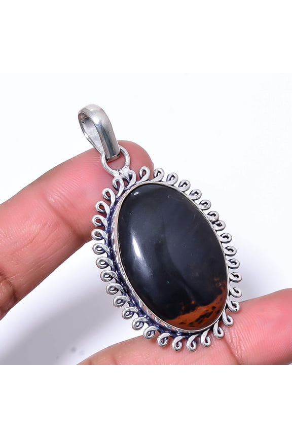 Mahogany Obsidian - Mexico Handmade 925 Sterling Silver Pendant 2.15" P274