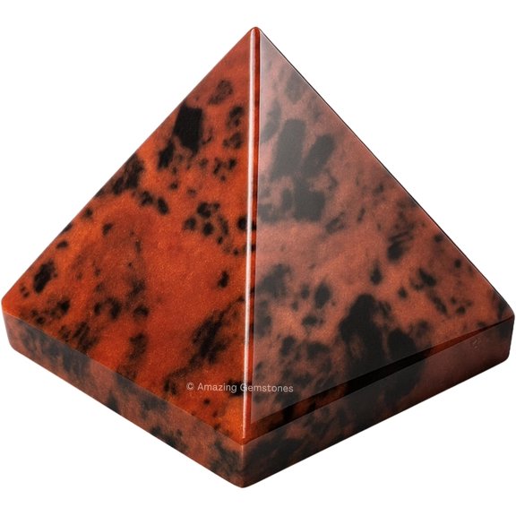 Mahogany Obsidian Pyramid Crystal Healing Stones - 2" Inch