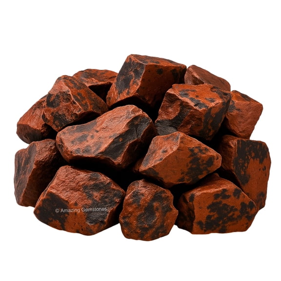 Mahogany Obsidian Rough Stones Natural Raw Crystals for Tumbling (5 Pieces)