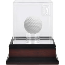 Mahogany PGA Tour Logo Golf Ball Display Case - Insert Your Own Golf Ball