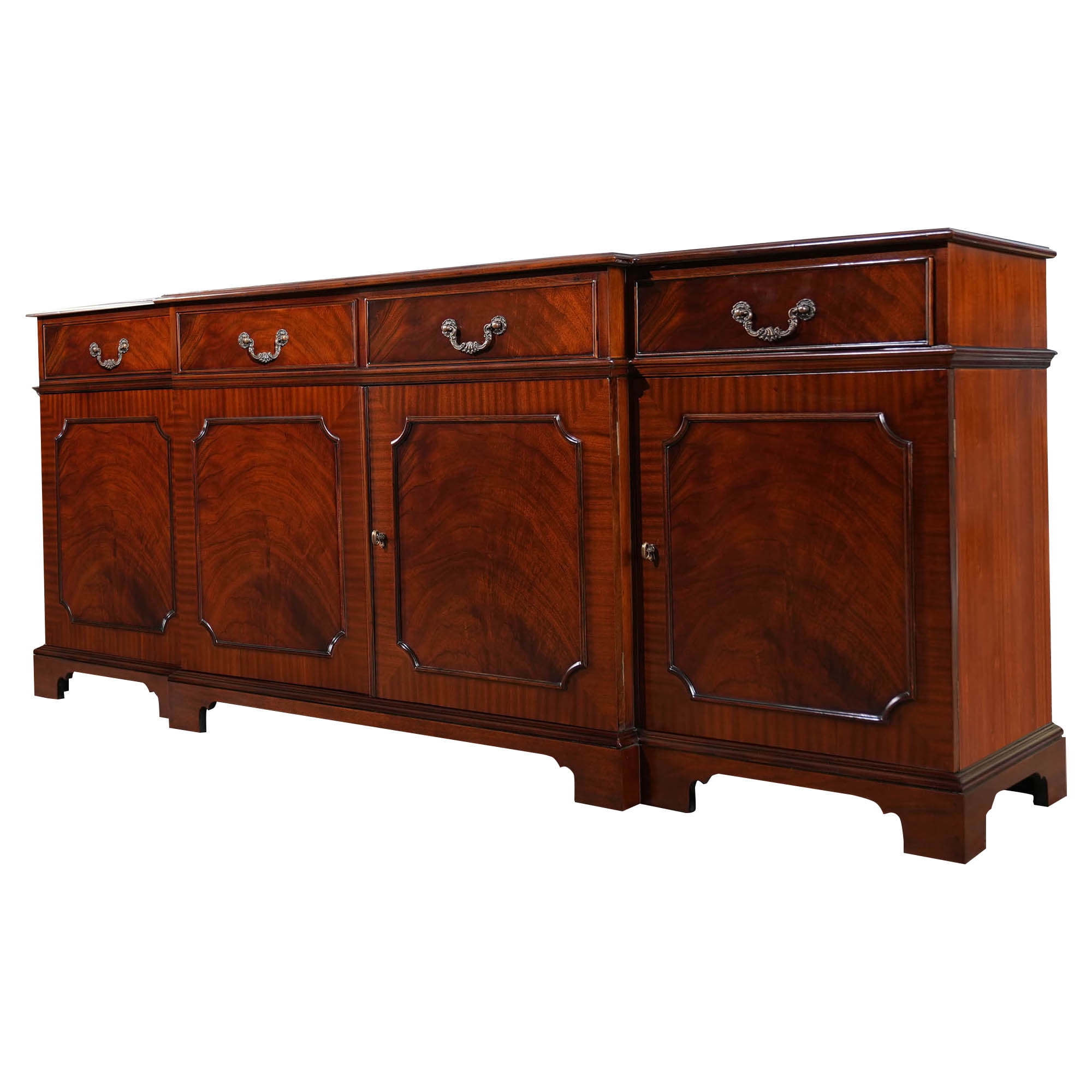 Mahogany and Brass Traditional Sideboard with Storage