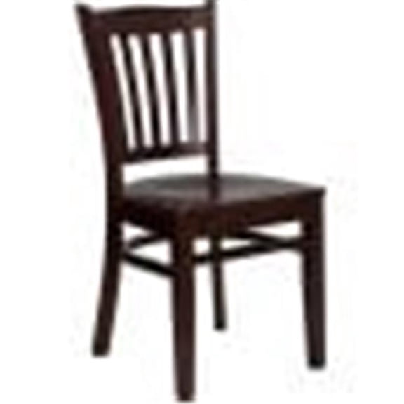 Mahogany Vertical Slat Back Dining Chair - Heavy Duty