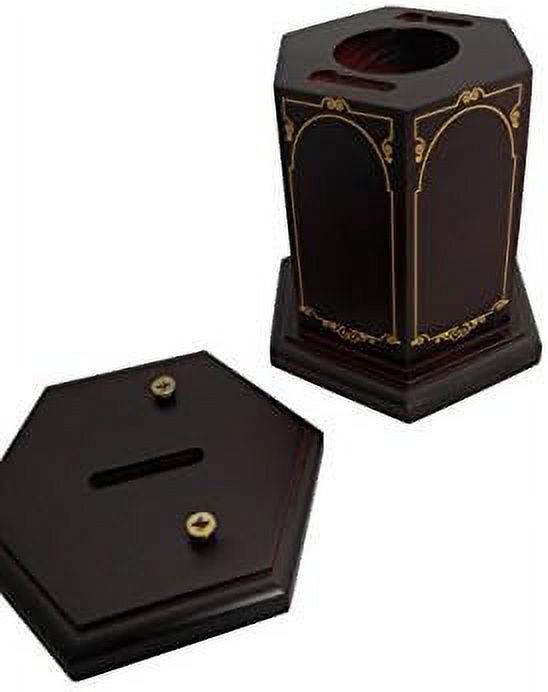 Mahogany Wood Charity Donation Coin Collection Box Beautiful for Office Desk Or Conference Room
