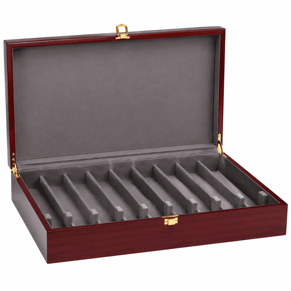 Mahogany Wood Silverware Storage Box, Silverware Case Flatware Chest with Felt Lined, Flatware Storage Box for 12 sets of Utensils, Silverware Chest without Silverware, Silverware Organizer with Lid