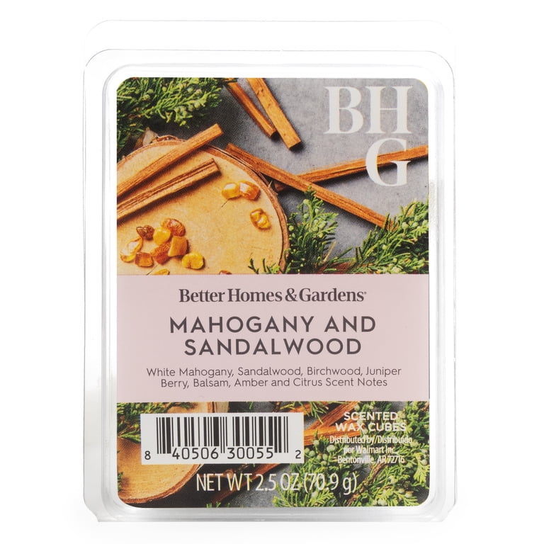 Better Homes & Gardens Mahogany and Sandalwood Scented Wax Melts 2.5 oz, Warm Fragrance