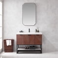 thumbnail image 1 of Mahon 42B" Bath Vanity in N. American Deep Walnut with White Grain Stone &Mirror, 1 of 16
