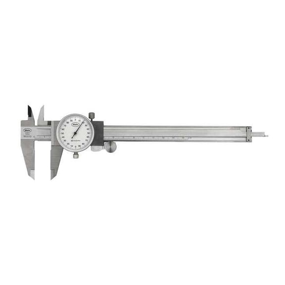 Mahr Dial Caliper,0-150mm,0.01mm Grad,White 4107005
