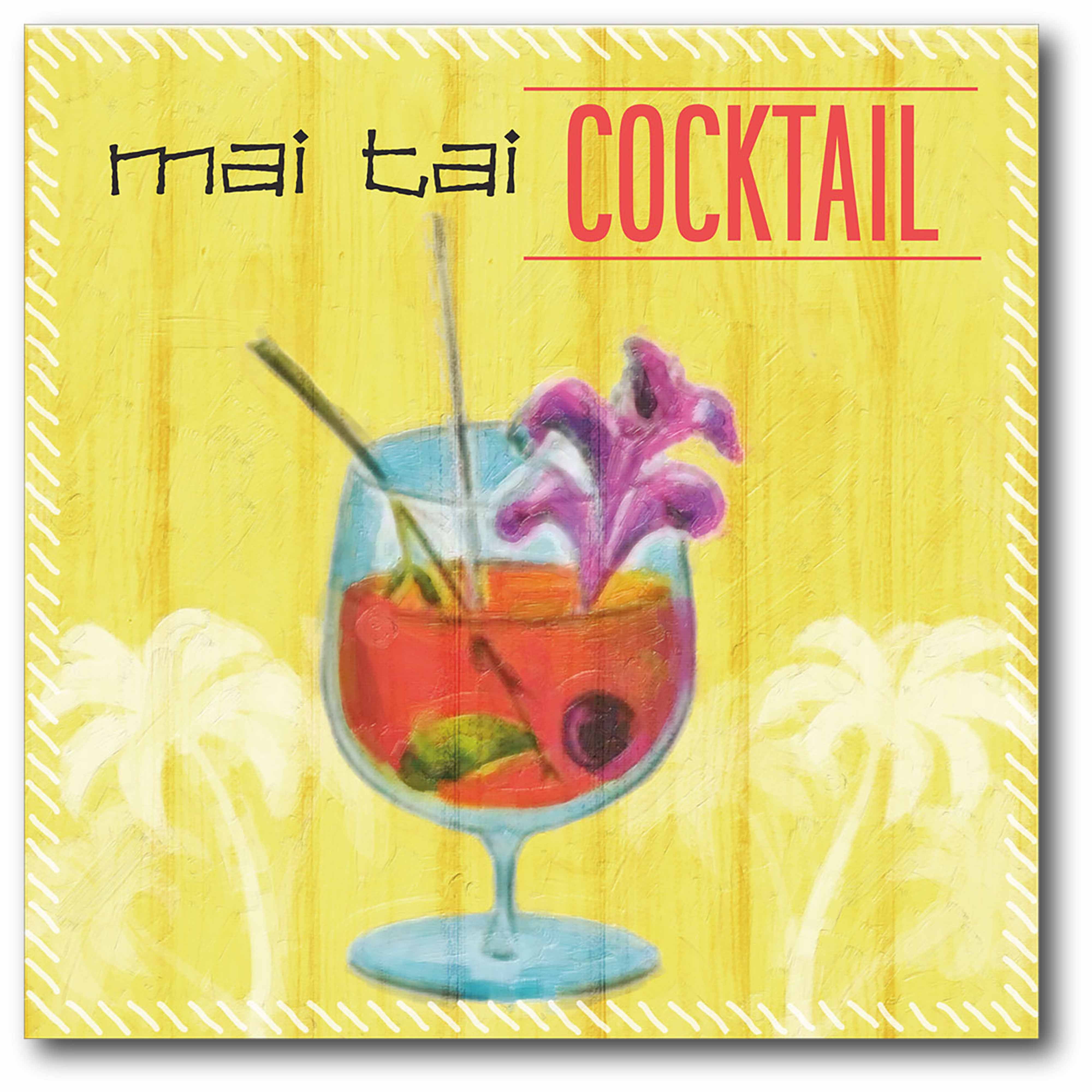 Mai Tai Cocktail Gallery-Wrapped Canvas Wall Art, 16x16