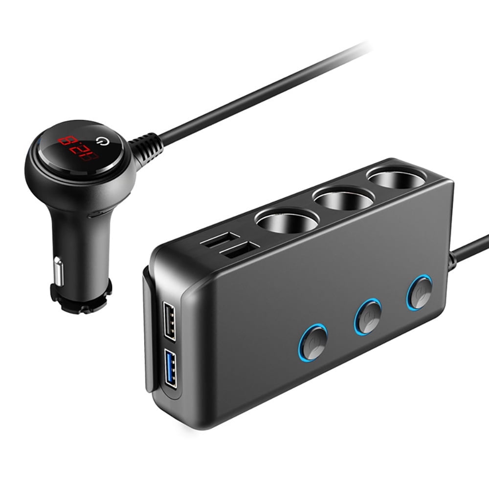 MaiRkang 120W Car Cigarette Lighter Fast Charger, QC3.0, 12/24V, 4 USB Ports