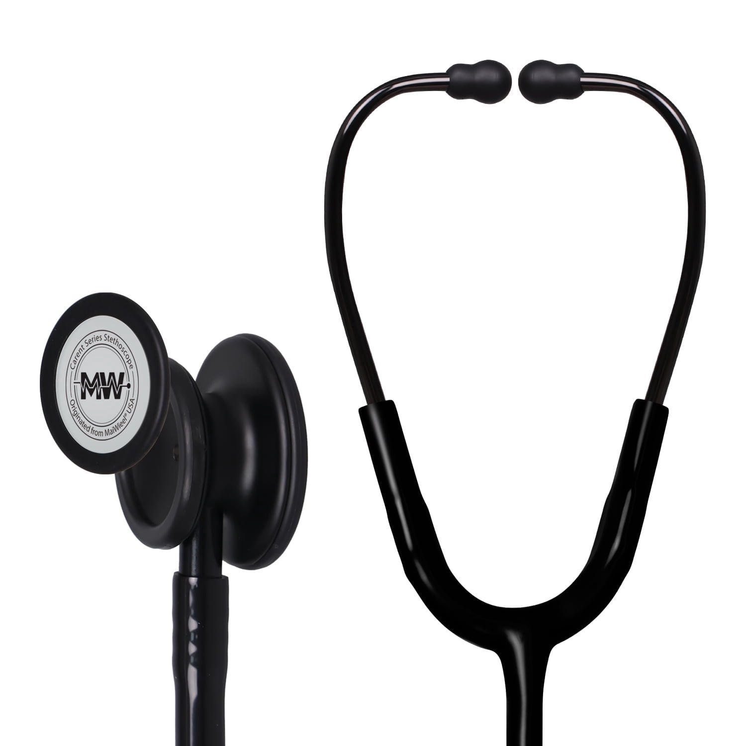 MaiWieel Classic Monitoring Stethoscope Professional Dual Head All Black Stethoscopes For Nurse,Doctor,Vet,Home Medical,EMT