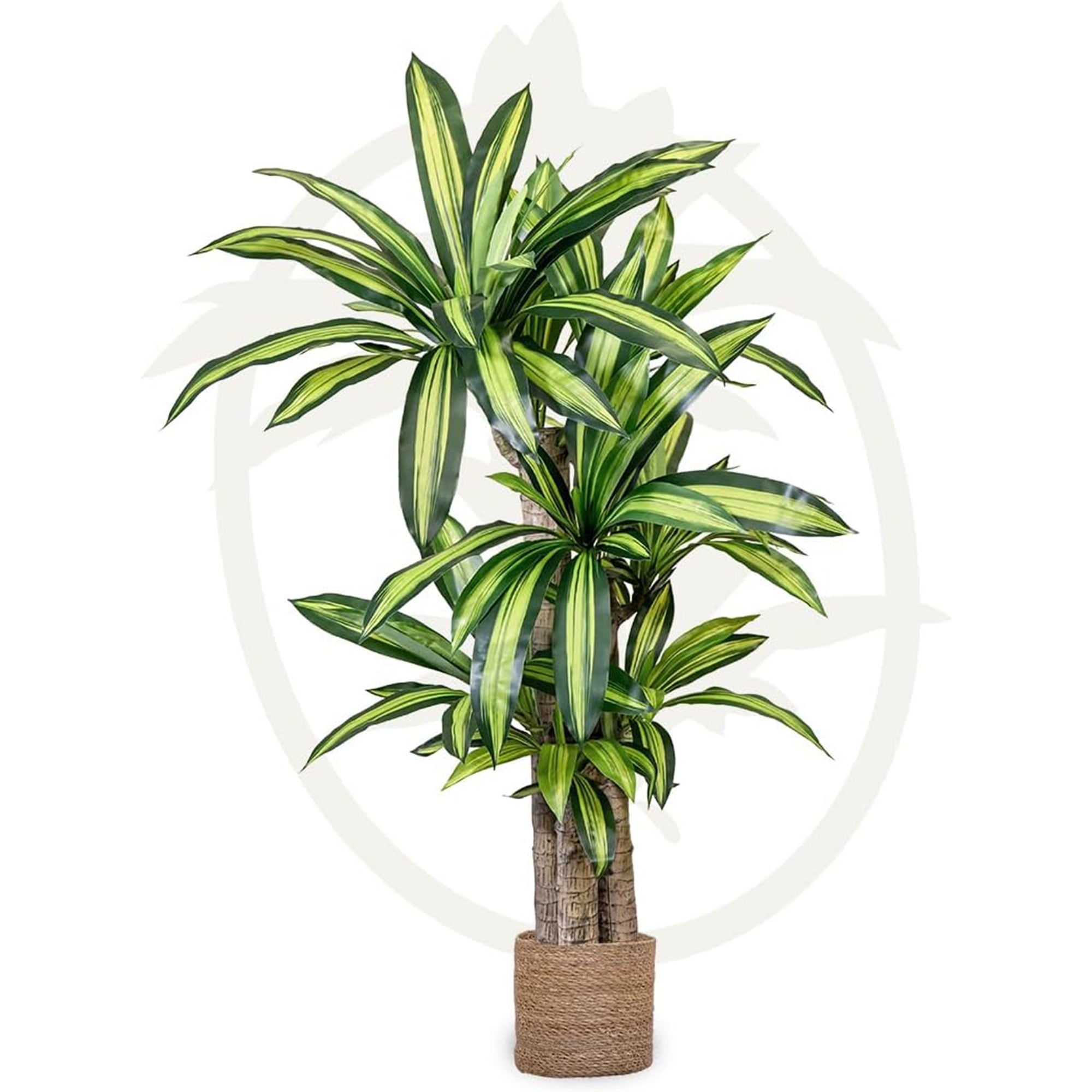 61-Inch Green Plastic Potted Artificial Palm Tree