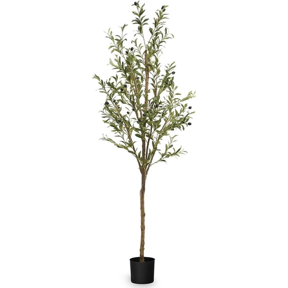 Open Box Maia Shop Olive Tree 6 Foot Faux Plant, Fake Silk Tree