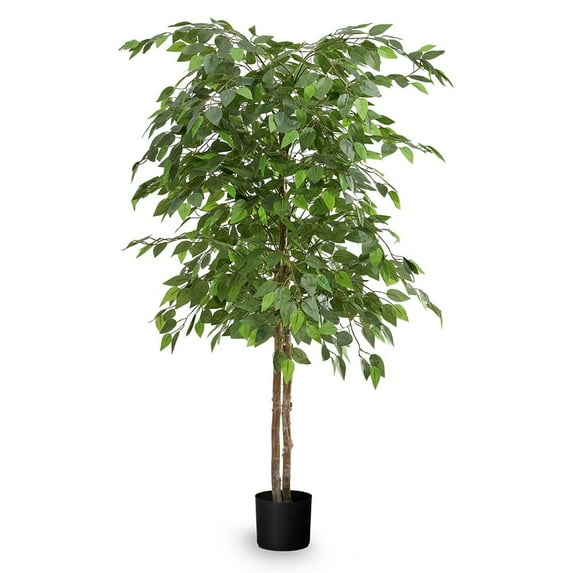 Maia Shop 5ft Artificial Ficus Tree, Fake Plants for Home Decor