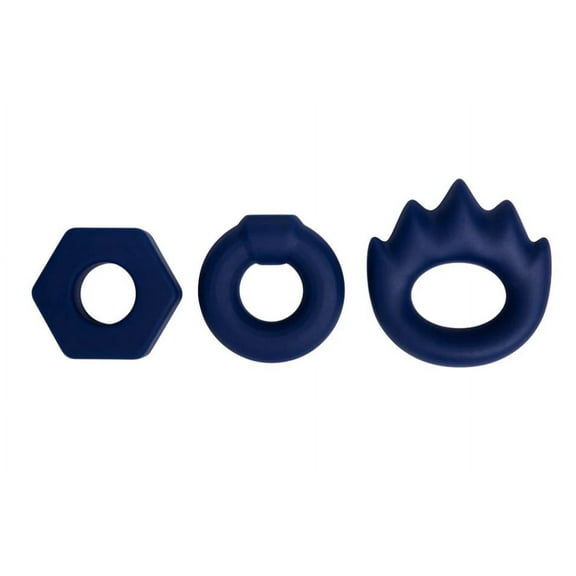 Maia Toys Liquid Onzo Silicone Penis Ring, 3 Count, Dark Blue