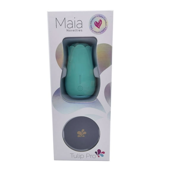 Maia Tulip Pro Suction Vibrator, Teal