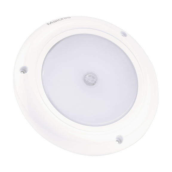 Maichis 12V DC LED Pancake Light for RV Automotive Caravan, Dia 5'', RV Ceiling Fixture with Motion Sensor Switch, Ultral Bright 800 lumens, 4000K, Full Aluminum Housing