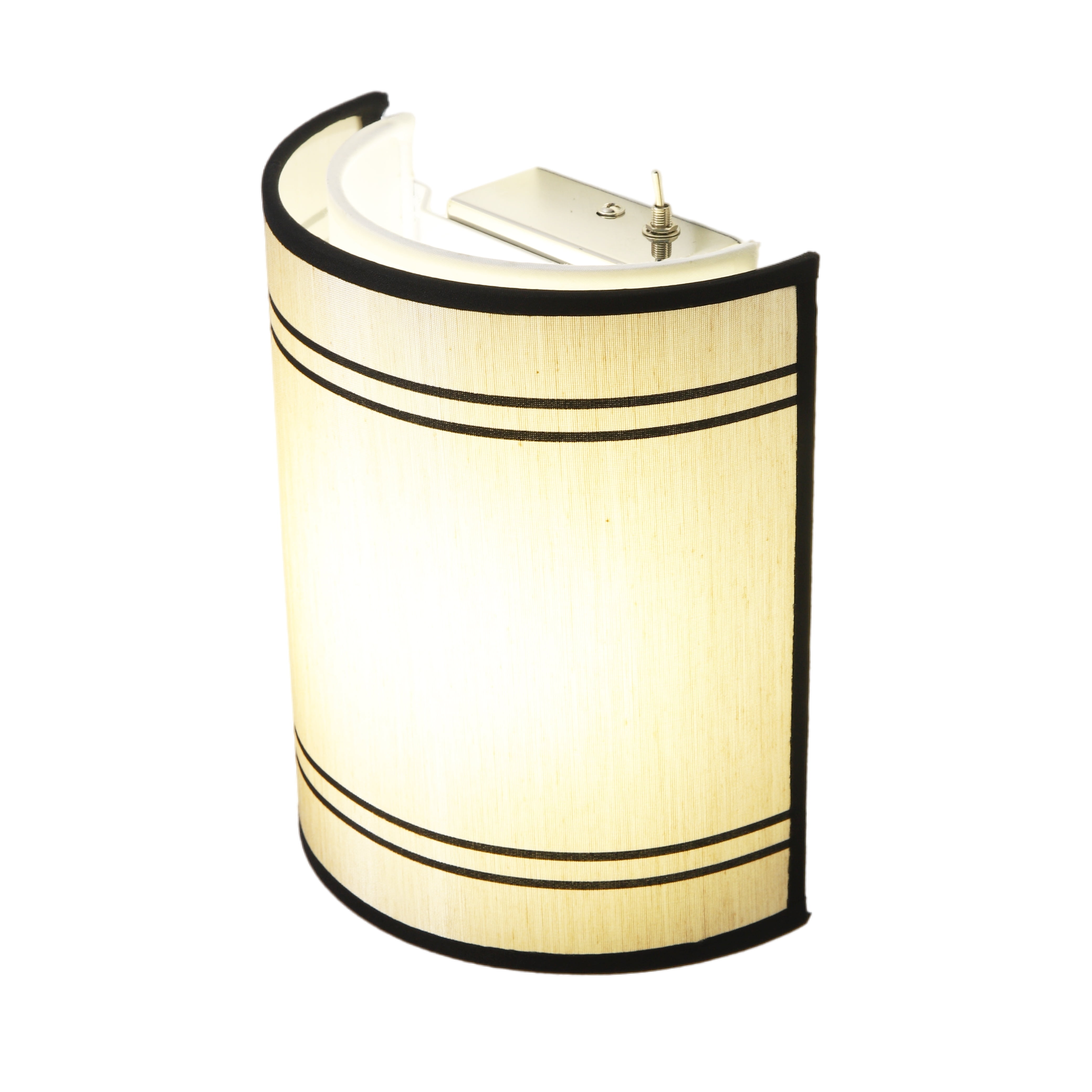 Maichis 12V LED RV Wall Sconce, Beige Fabric Shade, Stainless Steel Base, 7.25" W x 4.69" D x 8.5", Indoor Use, Modern Style, Bedroom, RV, Trailer, Motorhome, Boat