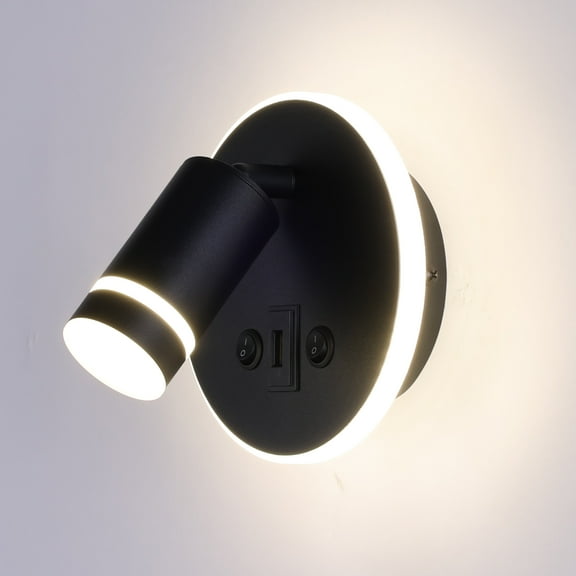 Maichis 12V LED RV Wall Sconce Light Fixture with ON/Off Switch and USB Charging Port, RV LED Bedside Reading Lamp, 4000K Nature White Interior Light for RV, Marine, Motorhome