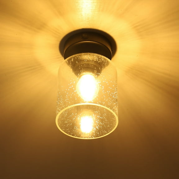 Maichis Decorative 12V RV Interior Light Fixture with On&Off Switch, LED Pendent Dining-Room Lamp (Bulb Included), Seeded Glass Shade, 12Volt Interior Light for RV Motorhome