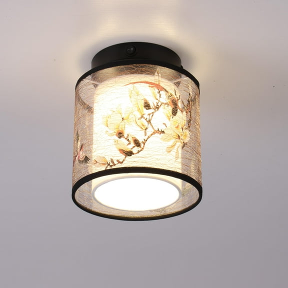 Maichis Decorative 12V RV LED Pendent Dining-Room Lamp with in-Built LED (not Replaceable), 12V RV Interior Light Fixture with On&Off Switch for RV Motorhome Camper Trailer, Fabric Shade