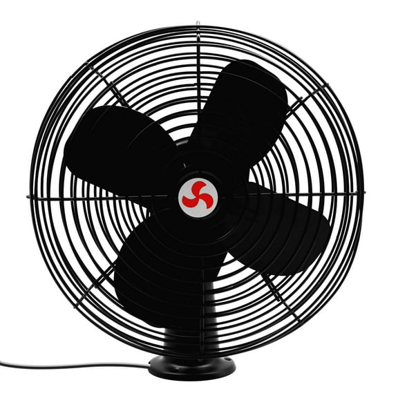 Maichis Heavy Duty All Metal 12V Car Fan, 8inch fan blade with Black Finished and 2 Speed Switch, Ventilation Electrical Cooling Air Metal Fan for Cars, Trucks, RV, Delivery Vehicle, Bus, Van