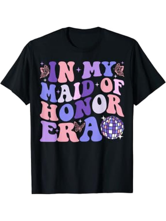 Maid Of Honor Era Groovy Wedding Celebration T-Shirt