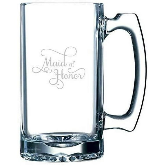 Maid Of Honor Samantha Font Wedding Party Themed Etched 25oz Beer Mug
