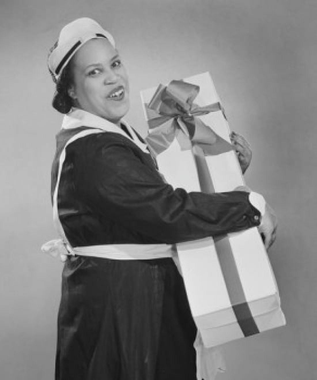 Maid carrying box wrapped with ribbon Canvas Art - (18 x 24)
