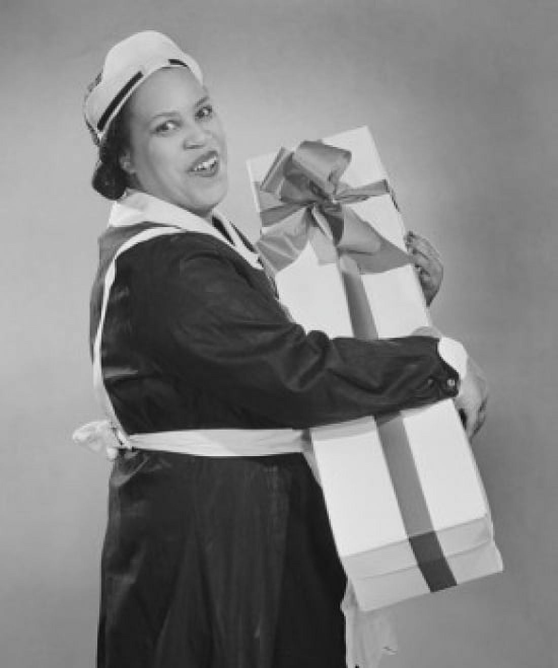 Maid carrying box wrapped with ribbon Canvas Art - (24 x 36)