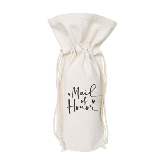 Maid of Honor Cotton Canvas Wine Bag
