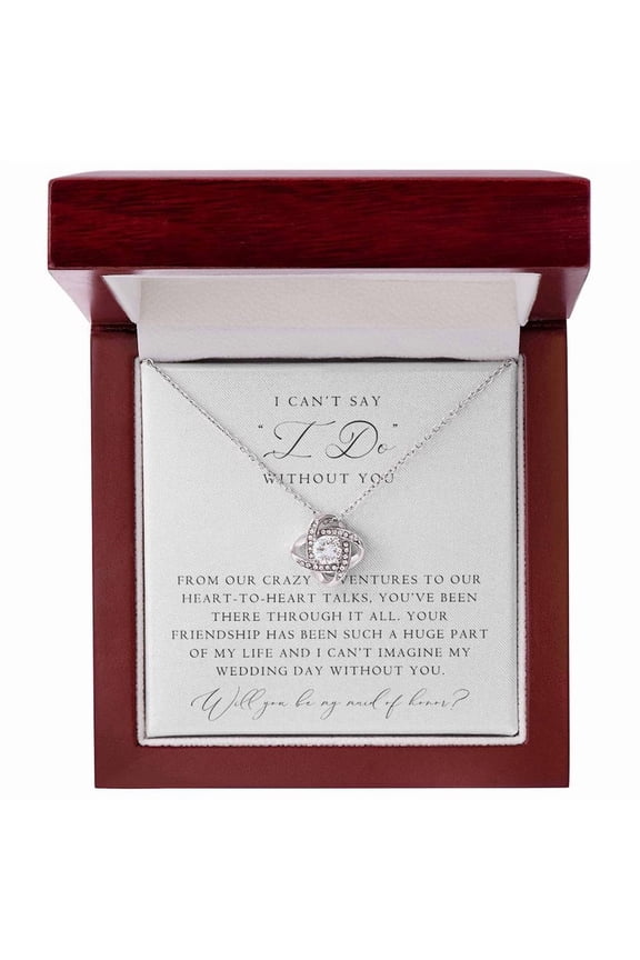 Maid of Honor Proposal Inspirational Jewelry Gift with Message Card Christmas Gift Box | Classic Script Luxury Box
