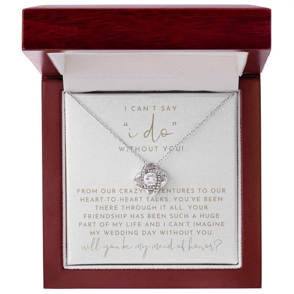 Maid of Honor Proposal Love Knot Necklace | Heartfelt Love Knot Necklace Luxury Box