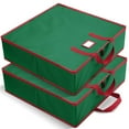 thumbnail image 1 of MaidMAX 30" Christmas Wreath Storage Container with Interior Pockets ,600D Oxford Fabric with Sturdy Zipper and Handles,Green (2 Pack), 1 of 8