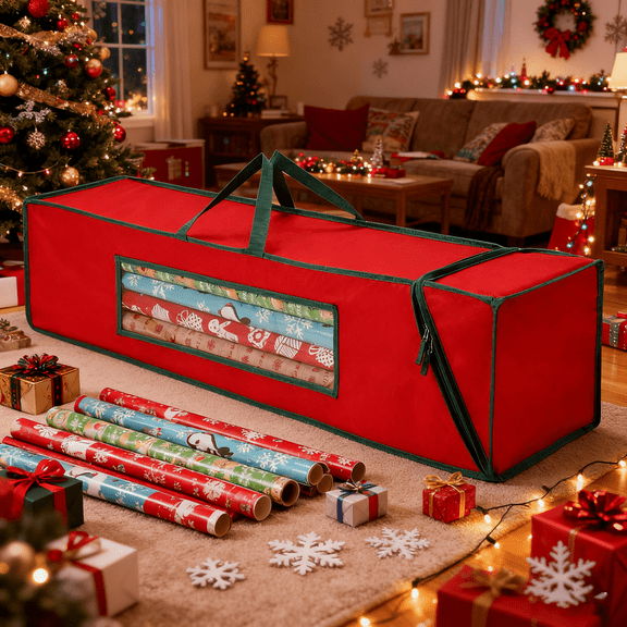 Magicfly Wrapping Paper Storage Bag ,600D Oxford Organizer for Christmas Gift, 42 x 10 x 10 inch