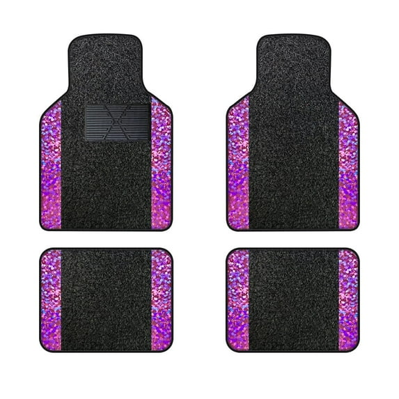 Maidao 4pcs Black Velvet Colored Striped Floor Mats Suitable for Off-Road Vehicles And Trucks Equipped with All-Weather Waterproof Protective Mats