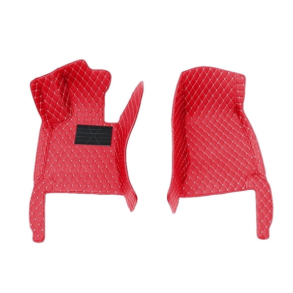 Maidao Automotive Floor Mats & Cargo Liners for Tesla Model X,2015-Present PU Leather Auto Liners All Weather Protection Automotive Interior Accessories Red 2pc