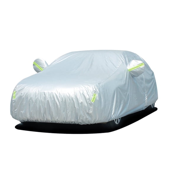 Maidao Car Cover Waterproof All Weather for Ford Fiesta Sedan Oxford Fabric Length up to 177.17" Silver