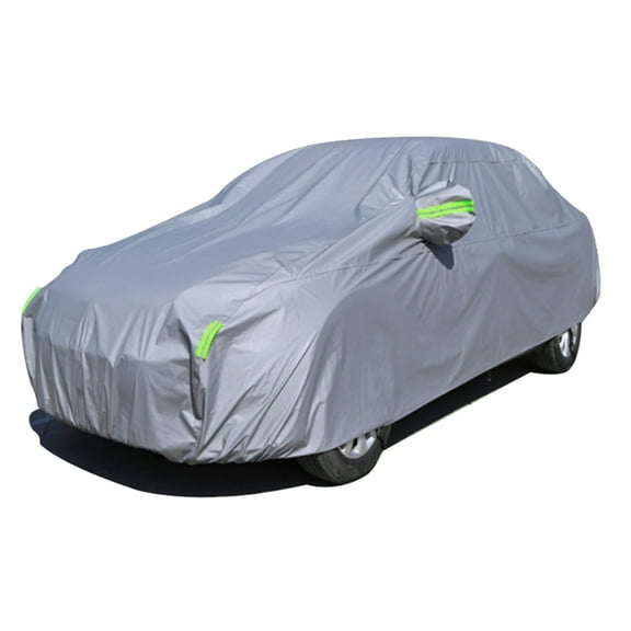 Maidao Car Cover Waterproof All Weather for Ford for Fiesta Sedan Outdoor Full Cover Rain Sun UV Protection with Zipper Cotton Length up to 177.17 "