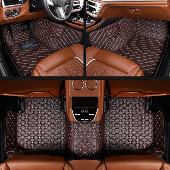 Maidao Car Floor Mats Carpet for Cadillac for Seville 19982004 5 Seats Carpet Protection All Weather PU Leather Auto Liners Anti-Slip Automotive Floor Mats Coffee with Packet 3pc