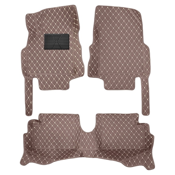 Maidao Car Floor Mats for Renault for Clio 4 2012-2018 All Weather PU Leather Auto Liners Anti-Slip Automotive Floor Mats Coffee